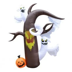 ALEKO 7.5 Ft. Pre-Lit Haunted Forest With Lurking Ghosts Halloween Inflatable