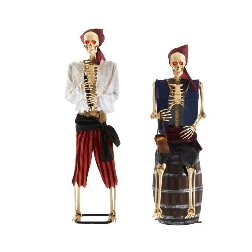 Home Accents Holiday 5 Ft. Animated LED Pirate Skeletons (Set Of 2 ) Halloween Yard Decor 7 Home Accents Holiday 5 Ft. Animated LED Pirate Skeletons (Set Of 2 ) Halloween Yard Decor